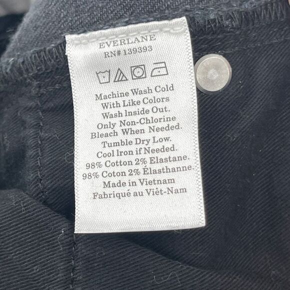 Everlane Black High Rise Straight Leg Cropped Ankle Denim Jeans Size 28 - Picture 6 of 6